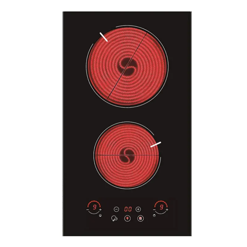 Black Crystal 2 Cooking Zones Built In Hotpot CERAMIC Cooker