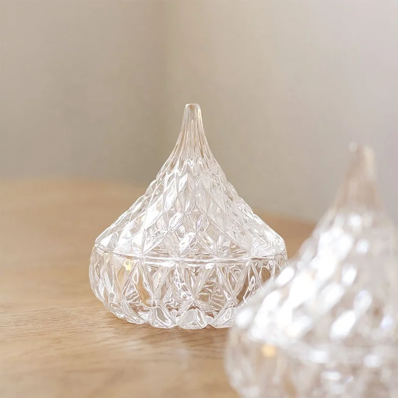 On sale cheap glass candlesticks luxury jewelry box glass candy jar storage cashew nuts jar