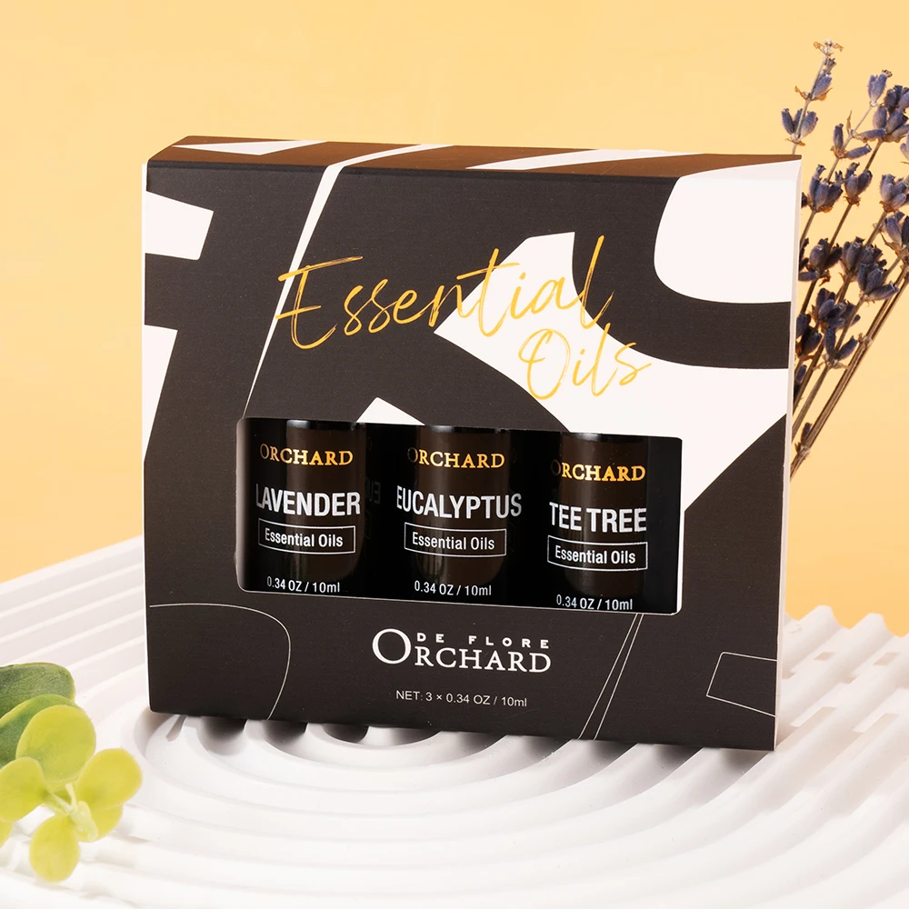 Wholesale Private Label OEM Body Massage Oils Aromatherapy Diffuser Tea Tree/Eucalyptus/Lavender Essential Oil Gift Set