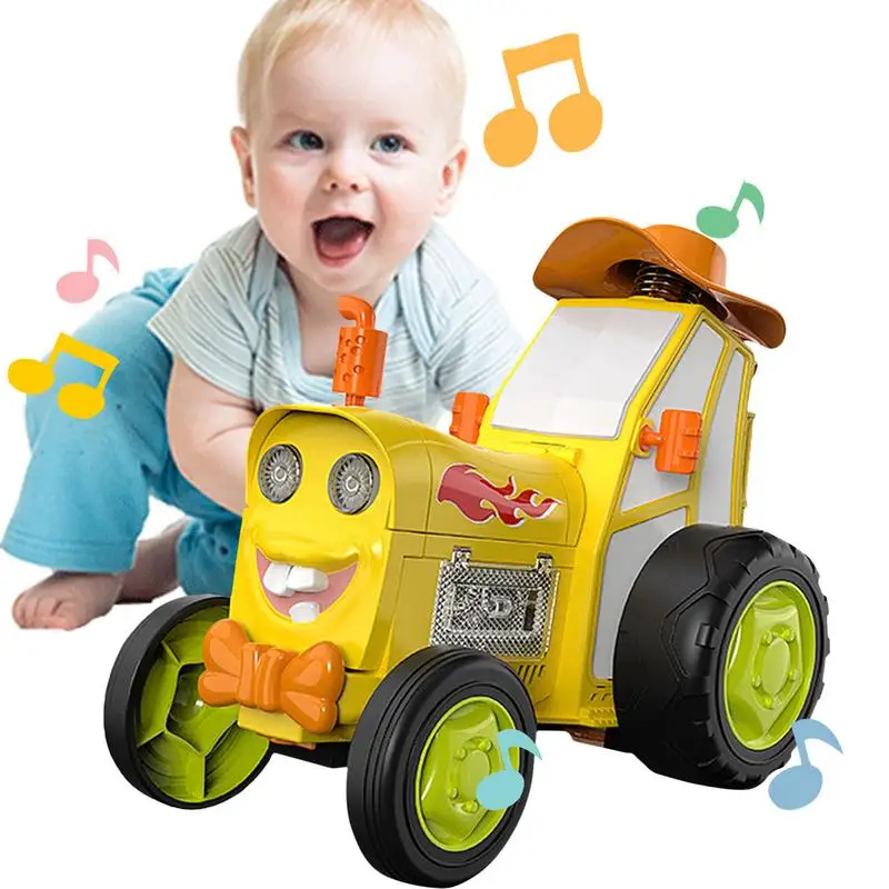 Crazy Jumping Car Remote Control Stunt Cars Music Lights Mini Rc Car Vehicle Infrared Walk Upright Truck Children Toys Xmas Gift