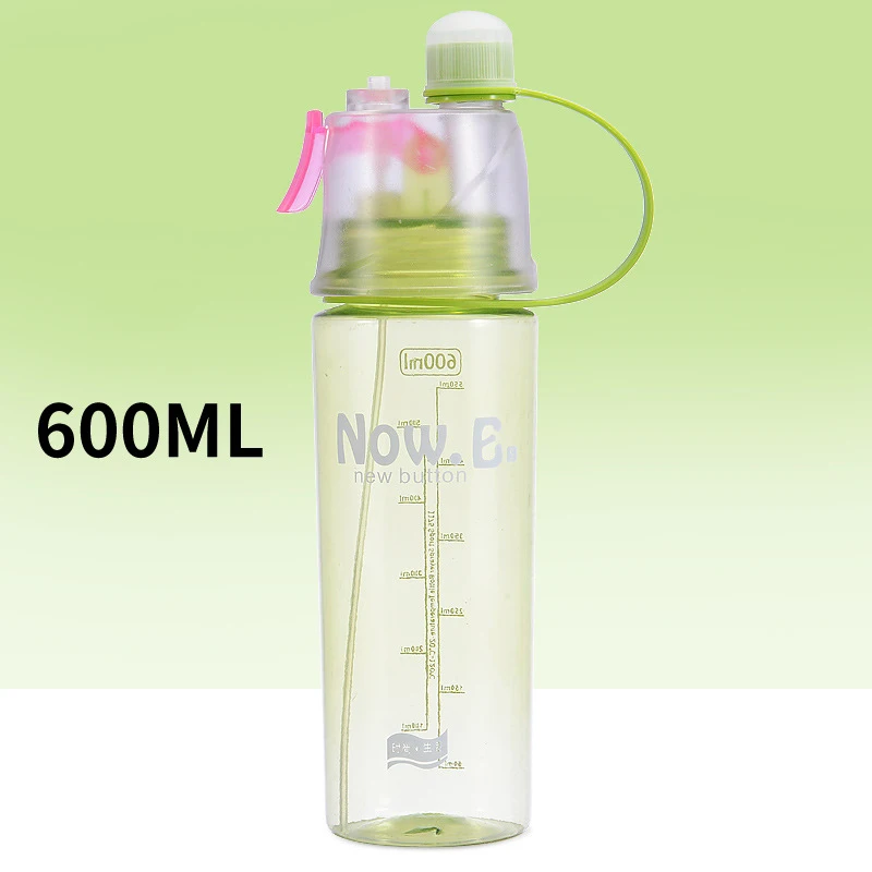 Clear Plastic Water Bottle 400ml 600ml Bpa Free Fruit Infuser Water Bottle With Straw Mist Spray