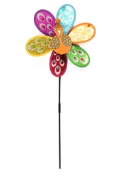 Small Flash Print Peacock Toy Windmill Model Children Handheld Windmill Toy PP Plastic + Fiberglass Decorative Garden Windmill