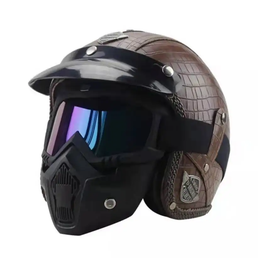 High Quality Outdoor Sports Bike Headpiece Open Face Vintage Safety Motorcycle Helmet