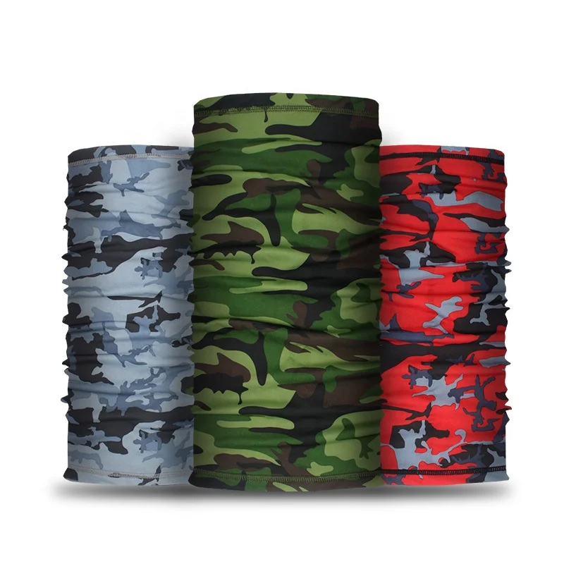 OEM пользовательский логотип моющийся пыленепроницаемый дышащий чехол для лица камуфляжная мягкая бандана Маскировочный шарф шейный Гетр