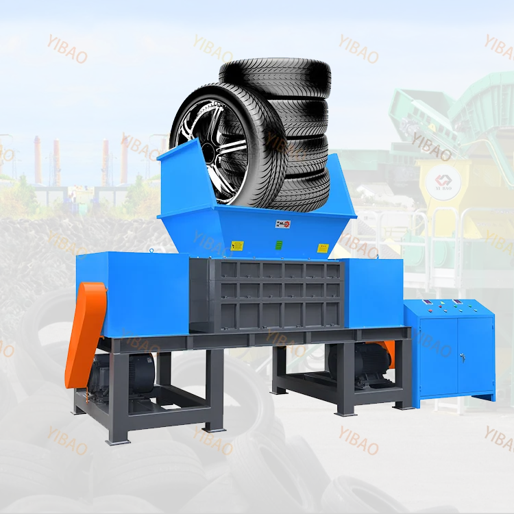Full automatic customizable waste tire shredding recycling machine / tyre shredder