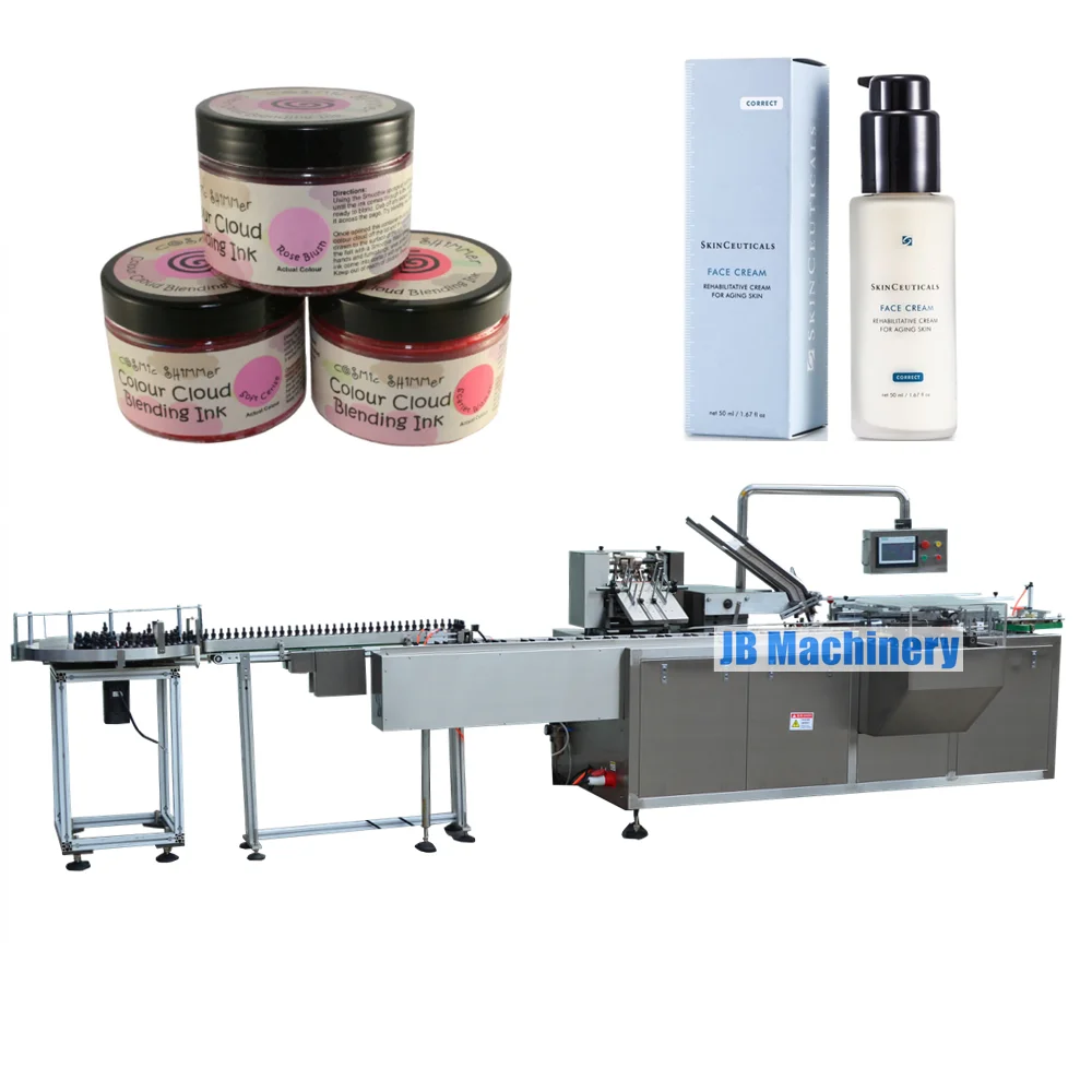 Box Packing Machine 2oz Cream lotion cartoning machine for cosmetic bottle