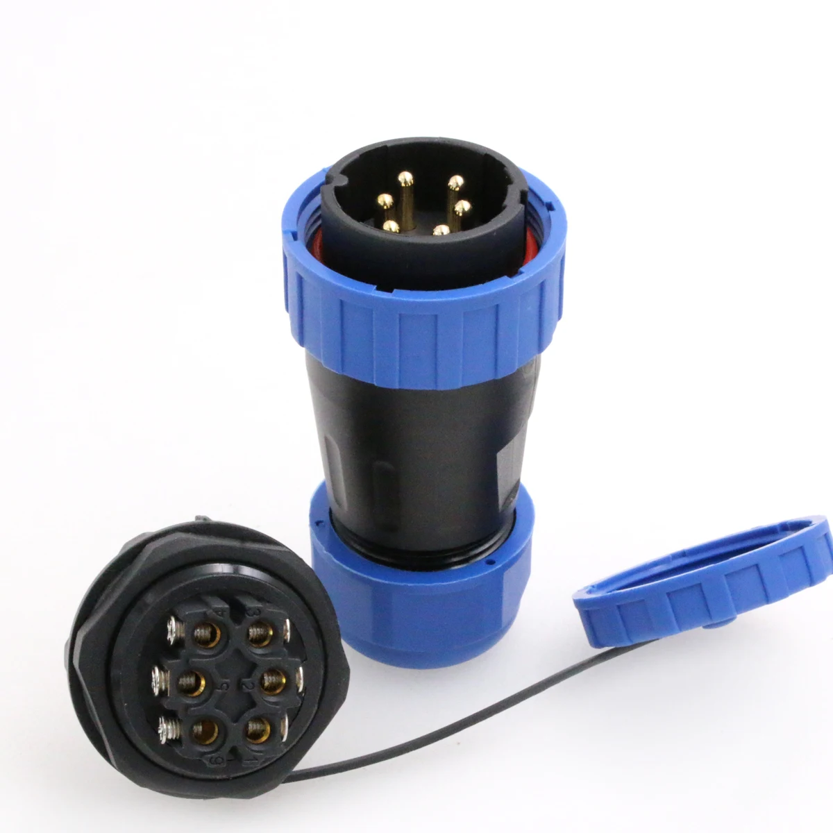 Electrical Wire Connectors IP68 TY28 Back Nut Male Female Conector for Led outdoor Lighting Cable 6 Pin Waterproof Connector