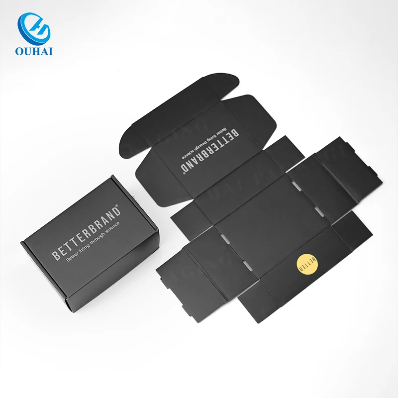 Small Business Recycle Carton Manufacturer Black Corrugated Candle Handmade Soap Gift Box Custom Printed Shipping Boxes