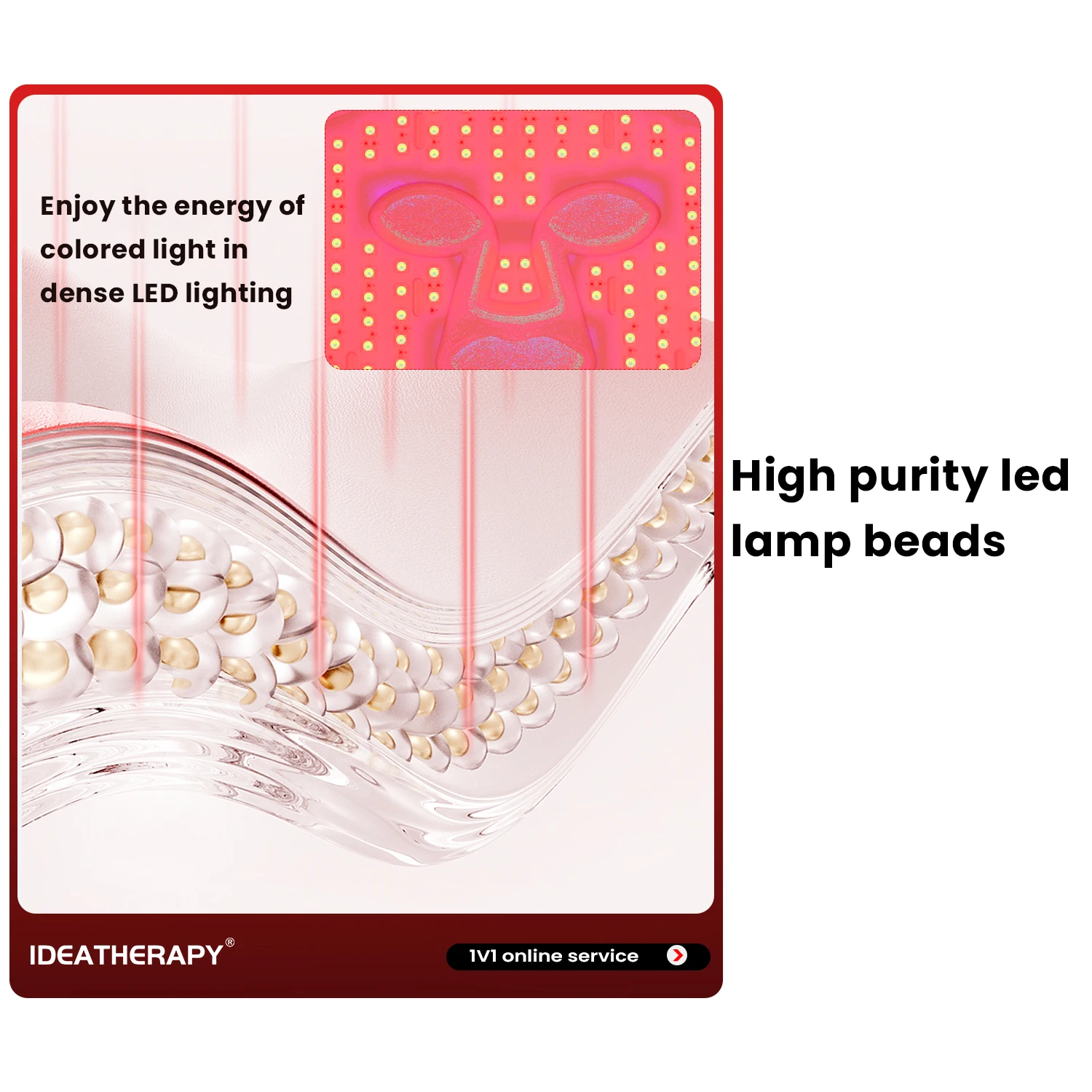 New Hot-Seller Silicone Beauty Mask TLM200-K with 510K Certificates Face & Neck Mask Home Spa Clinic LED Light Therapy Mask