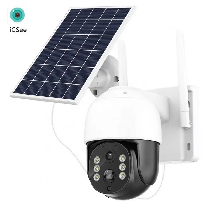 5G Solar Security Camera Outdoor Twoway Audio 4G Ptz Wireless Powered Cctv Sim Card Lte Panel Ip With 20W Panel, 2K Securi