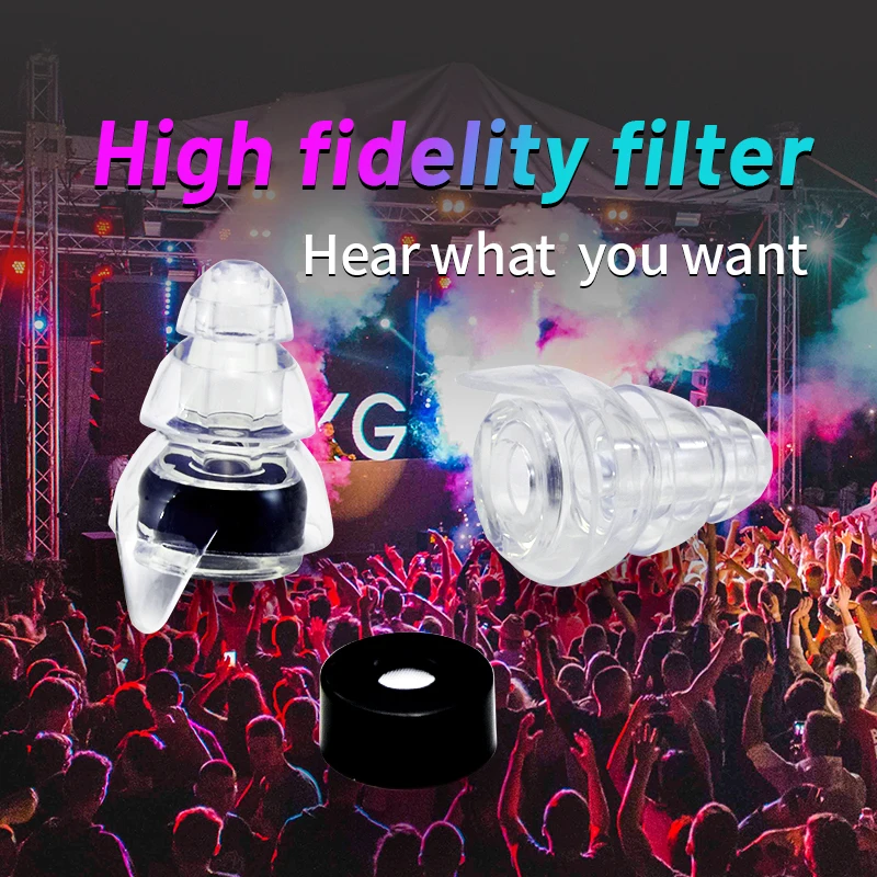 New Arrival Fashionable Safety Earplugs High Fidelity Musician Ear Plugs for Concerts Soft silicone earplugs for DJs