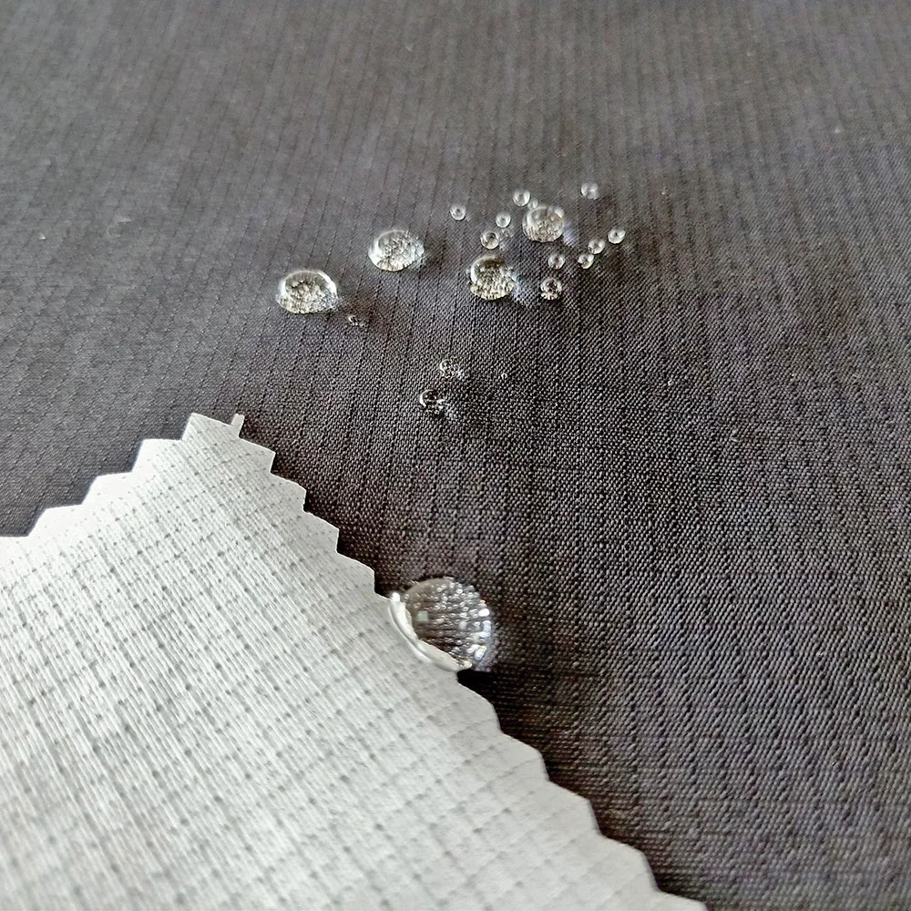 Wholesale 125GSM Checked Nylon Taslan Fabric Waterproof PU Foam Coated Used For Motorcycle Jackets