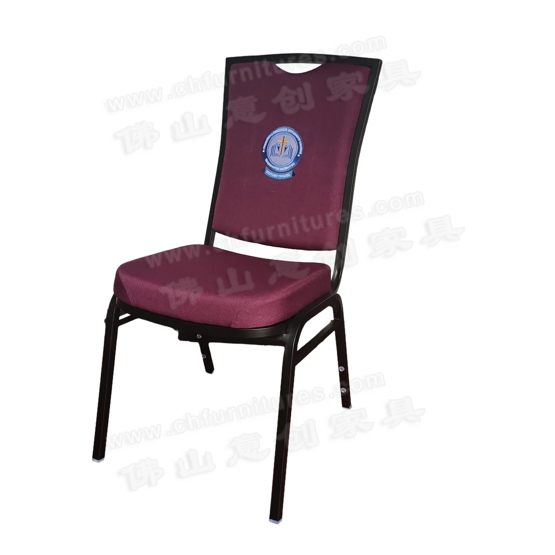 Luxury Stacking Purple Fabric conference chair with Customized Logo for Hotel Banquet
