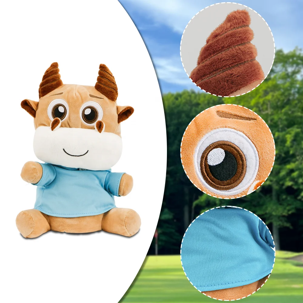 Factory price Novelty Animal Cow Shape Headcover Golf 460cc Driver Wood headcover