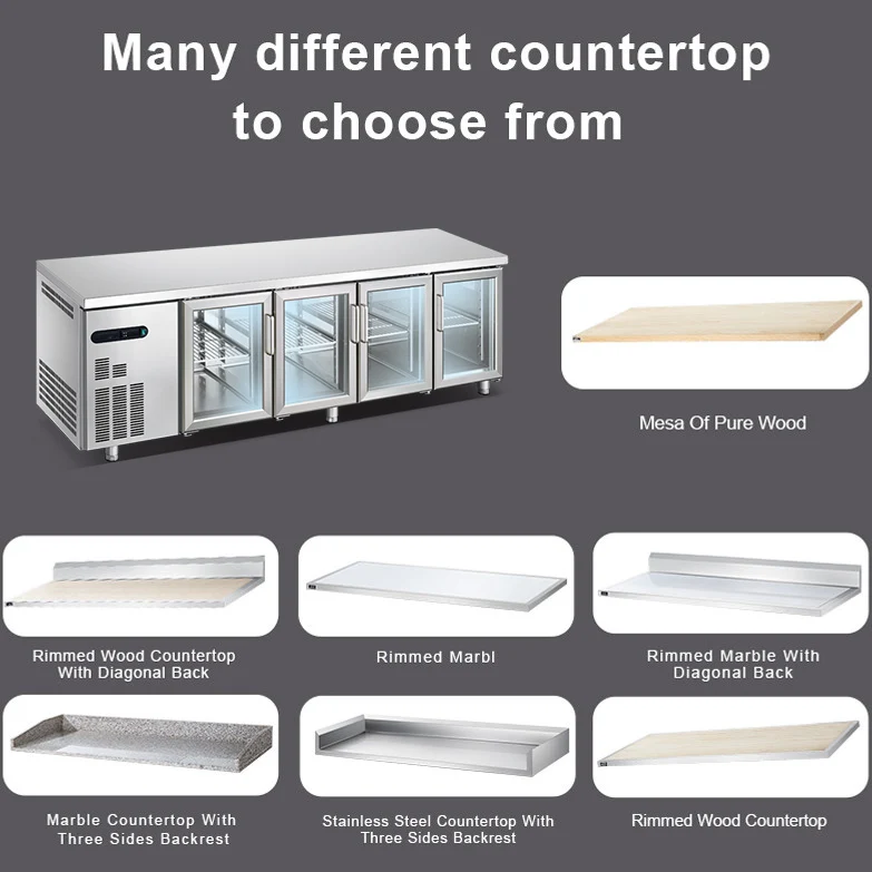Focus on Refrigerator Undercounter Refrigeration Shelf Dividers Kitchen Glass Door Display Chiller