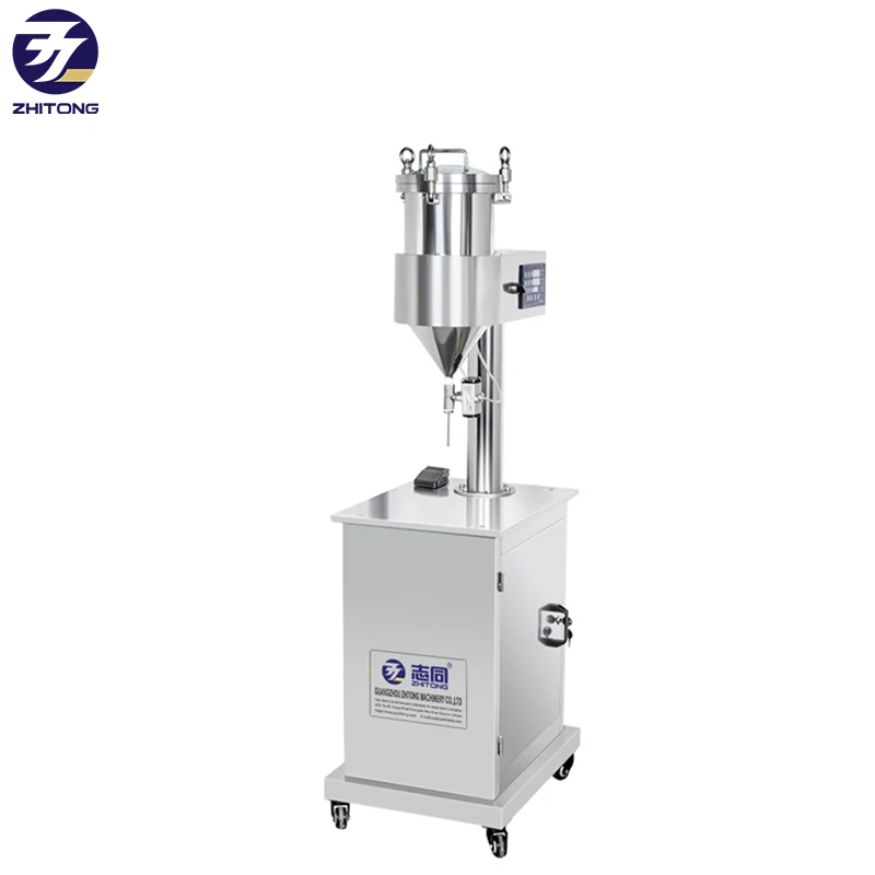 ZT Semi-automatic Mascara Filling Machine, Eyeliner Eyelash Tube Lipstick Lip gloss Filler with Mixer Heater Pressure Filling