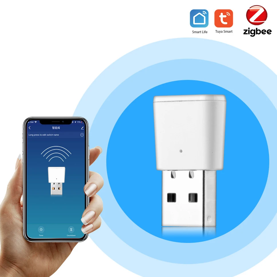 Ретранслятор сигнала Tuya Smart Zigbee усилитель для датчиков USB ретранслятор умный