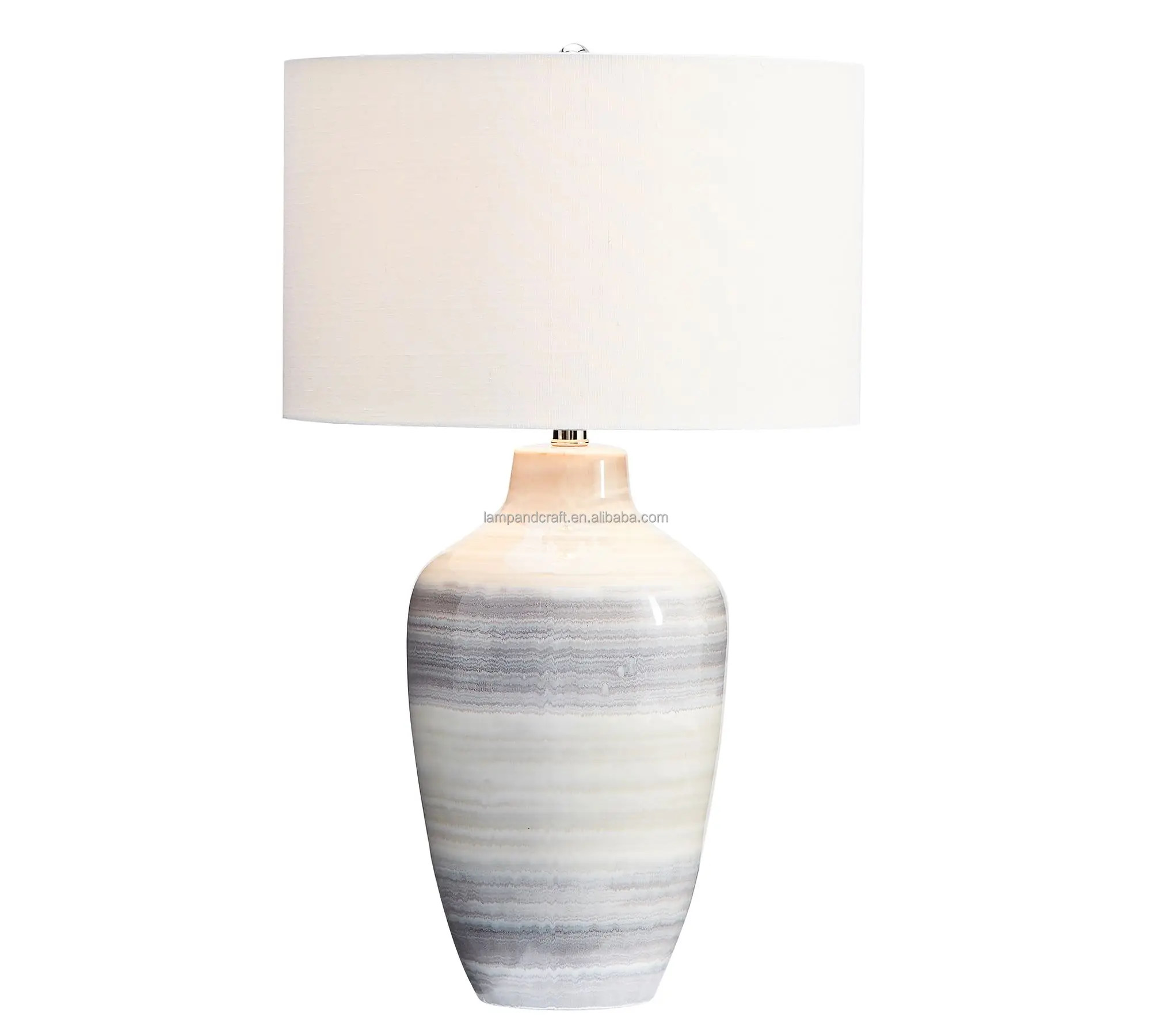 ceramic base bedside lamp Includes a cream linen drum shade