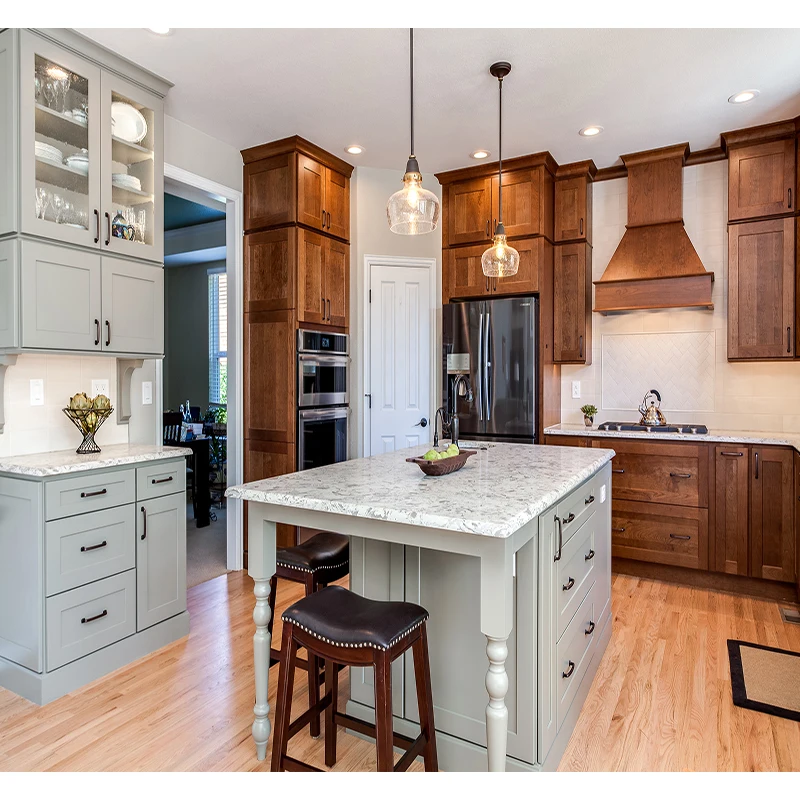 BALOM paint Customized Fabricated kitchen island design with sintered stone countertop