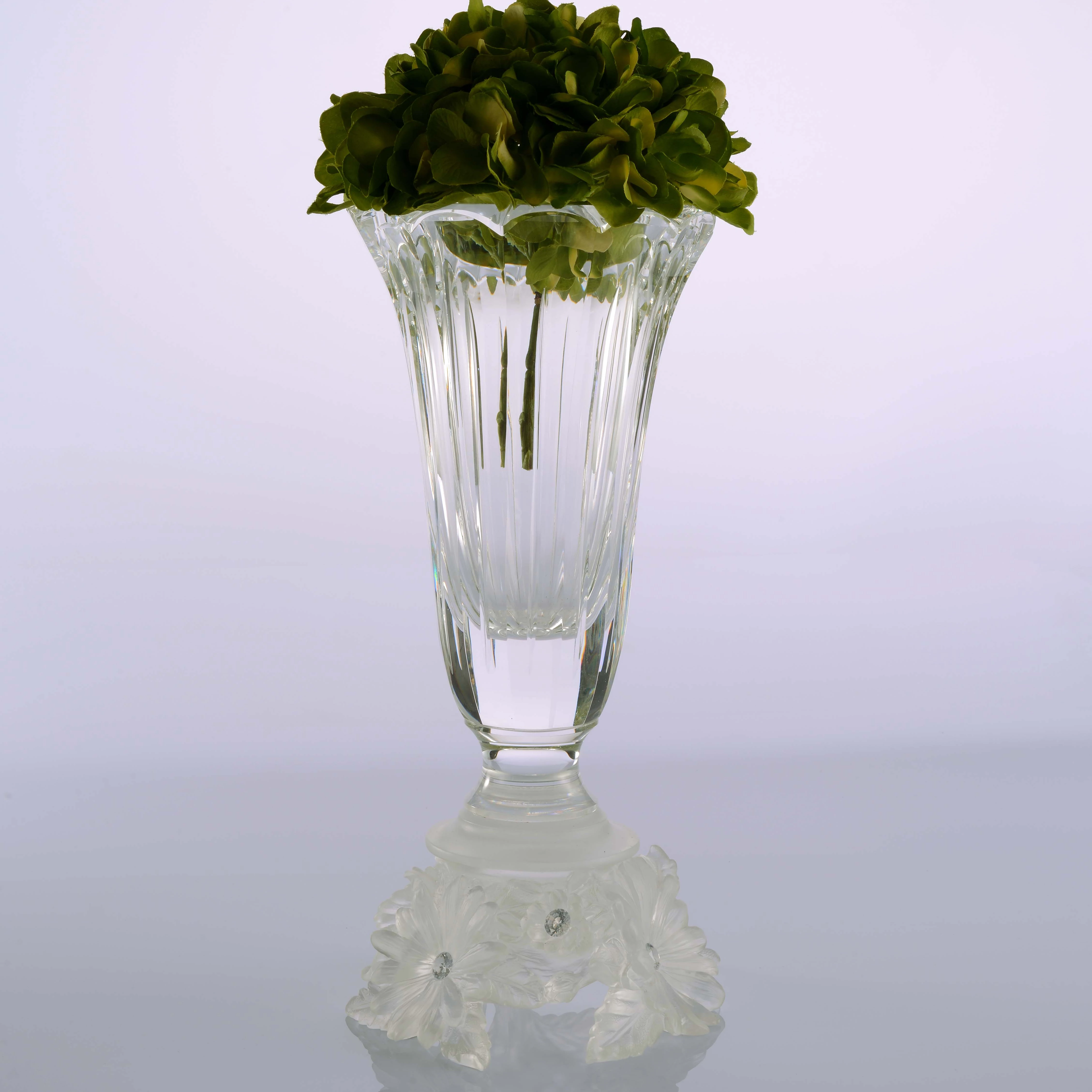 high great liuli Pattern Crystal Flower Vase For Wedding Decoration