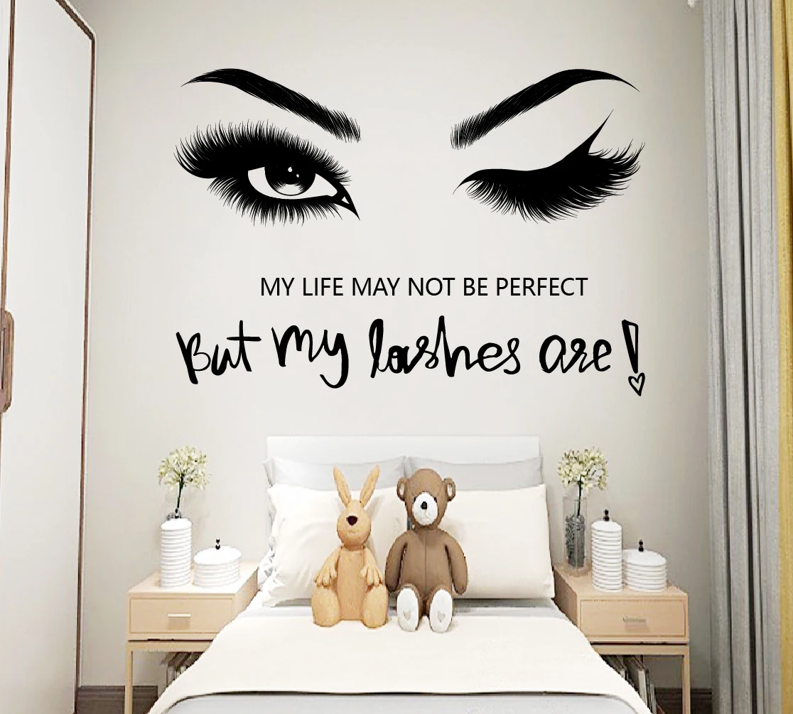 Home decoration creative wall girl motivation eye sticker quotes living room