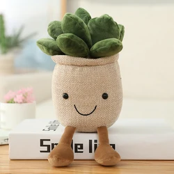 Wholesale Stuffed Soft Cute Lovely Cartoon Gift Decoration Plush Succulents Potted Plant Hand Bouquets Cactus Toy Doll Pillow