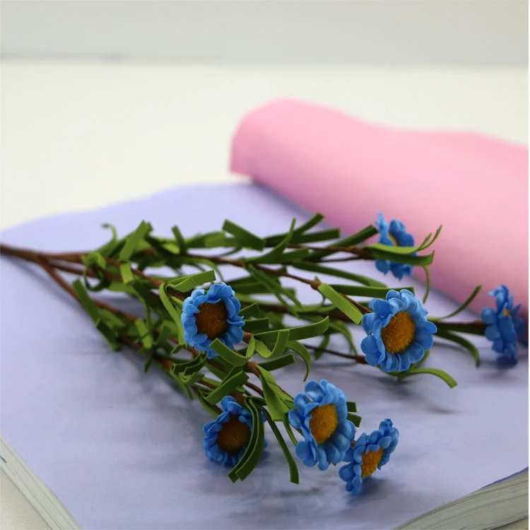 Hot-sale 8 heads artificial daisy colorful flowers natural like bridal bouquet for home living room wedding centerpiece decor