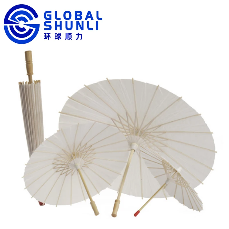 paper parasols White  Paper Umbrella 23.6' Paper Parasol Umbrella DIY Decorative Chinese Japanese Umbrella for wedding Props
