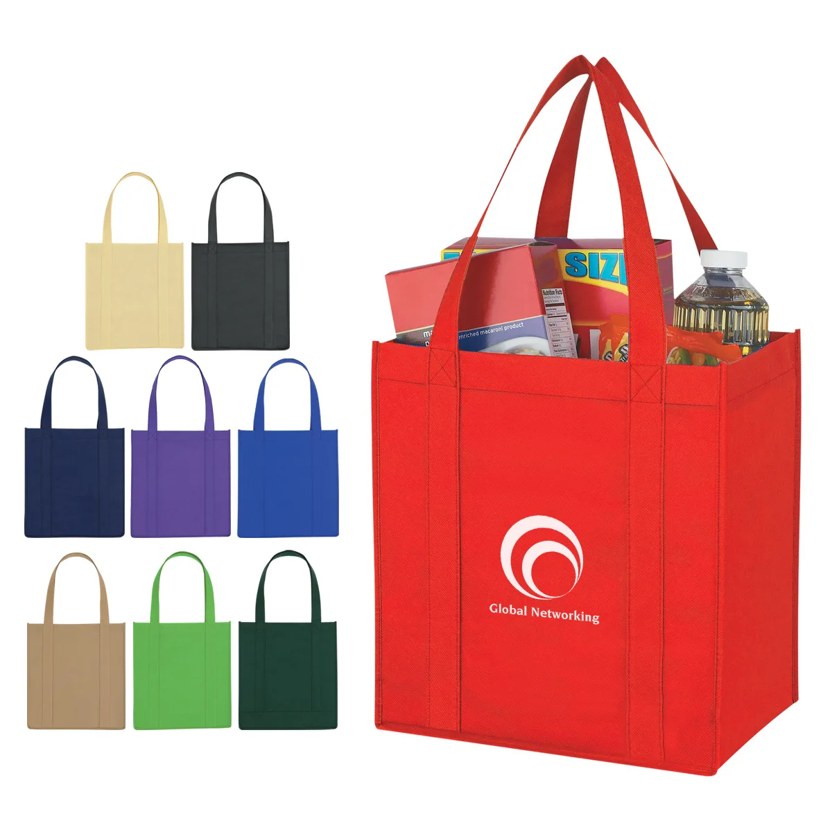 Custom Logo Printed Large Non-woven Bag Promotional Reusable Grocery Totes Bag Gift Heavy Duty PP Non Woven Shopping Bag