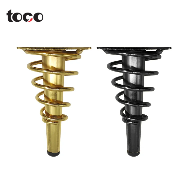 Toco Cone Shape Furniture Accessories Furniture Legs Sofa Iron Leg Rest Sofa Top Plate Iron Gold Sofa Hardware Leg