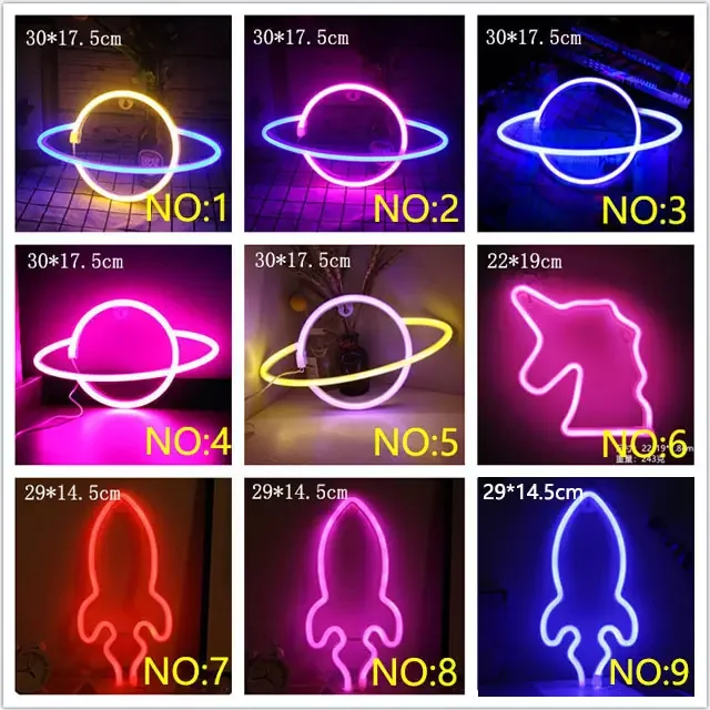 Battery/USB Wall Art Sign Bedroom Party Decoration Hanging Night Lamp Led Custom Christmas Neon Light For