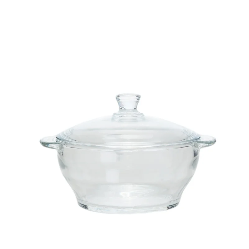 Large Microwavable Safe Glass Casserole Heat Resistant Cooking Pot Cookware