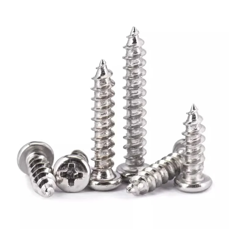 Nickel plated steel phillips pan head Self Tapping wood Screws