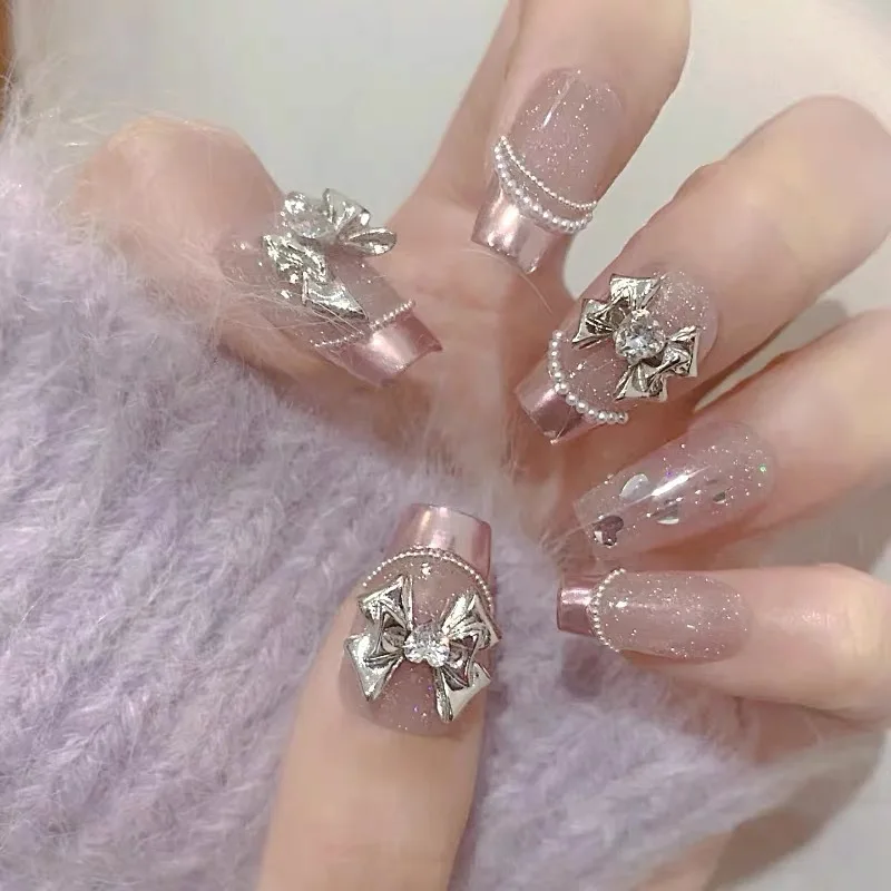 Design #299  Removable art acrylic false nails set artificial nails press on design glue gel press on nails