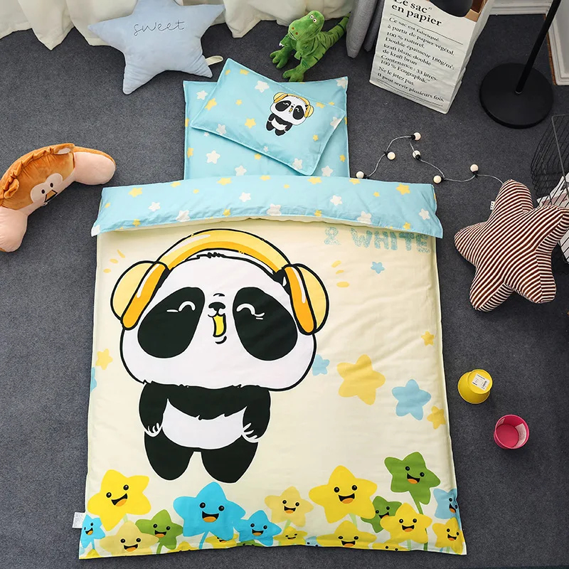 Luxury honeybee cartoon design Egyptian cotton kids duvet cover bed sheet set