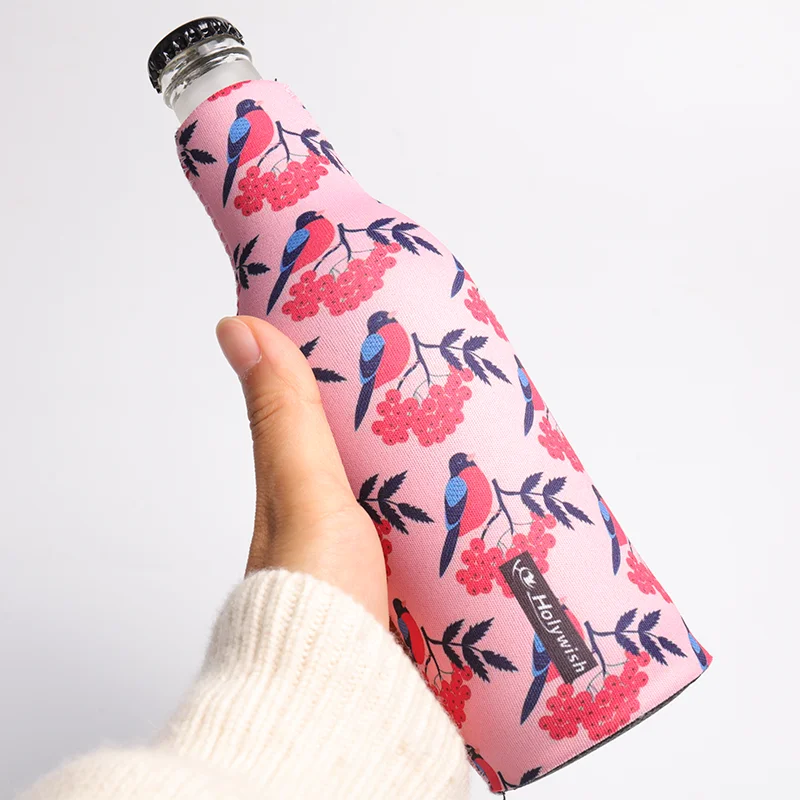 Custom Plain Blank Orange Neoprene 16oz Logo Print Beer Bottle Can Cooler Sleeve