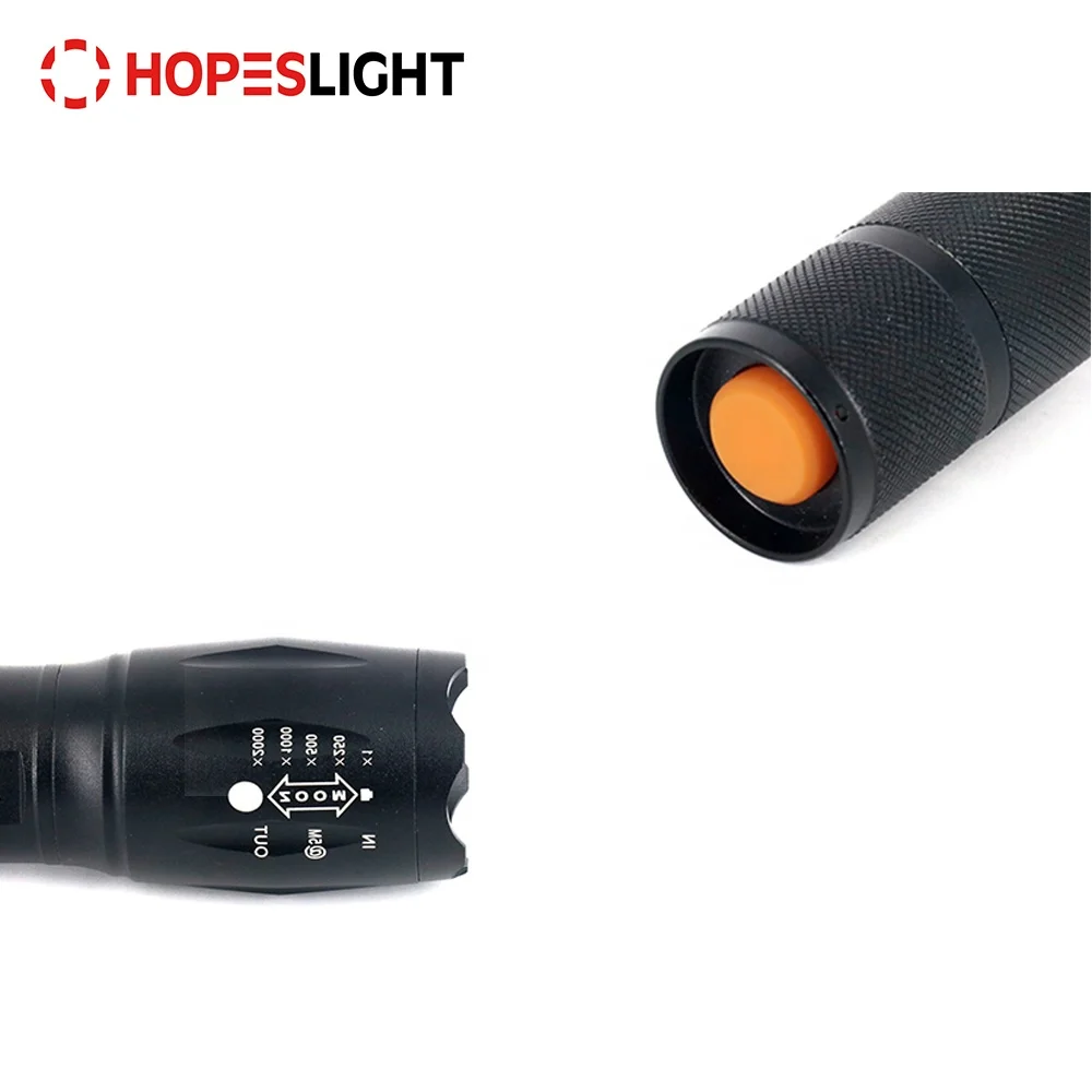 Dimmable high power rechargeable flashlight torch 18650, super bright zoom powerful torch tactical led flashlight