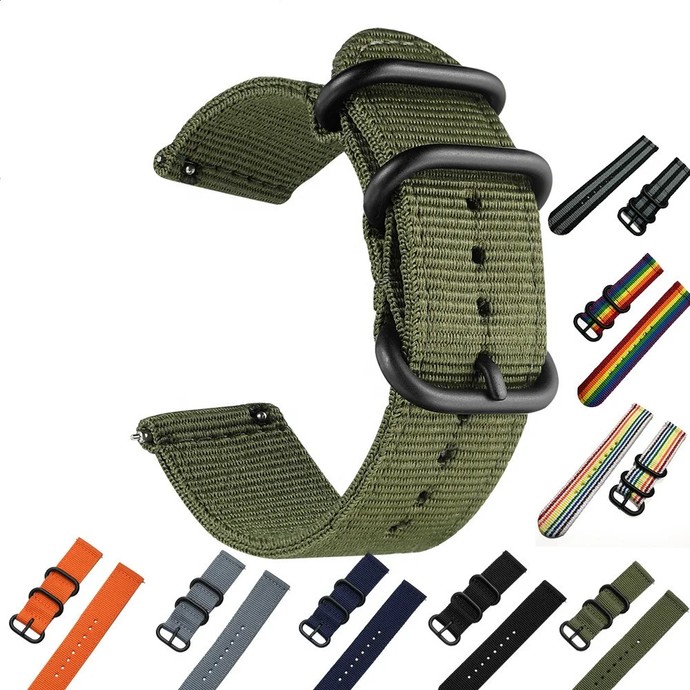20mm 22mm nylon sports watch strap for Samsung Galaxy Gear S3 S2 classic Amazfit bands
