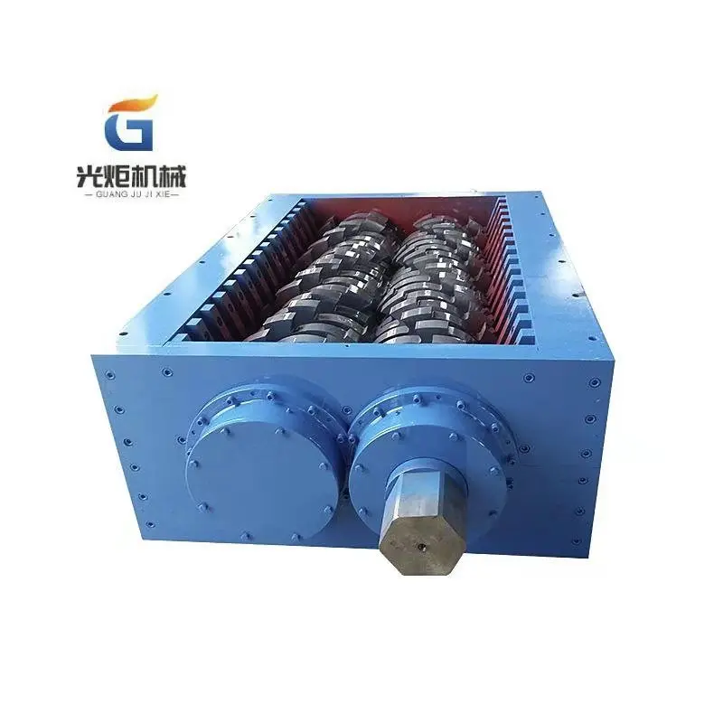 Domestic waste recycling station double shafts shredder blade Crushing