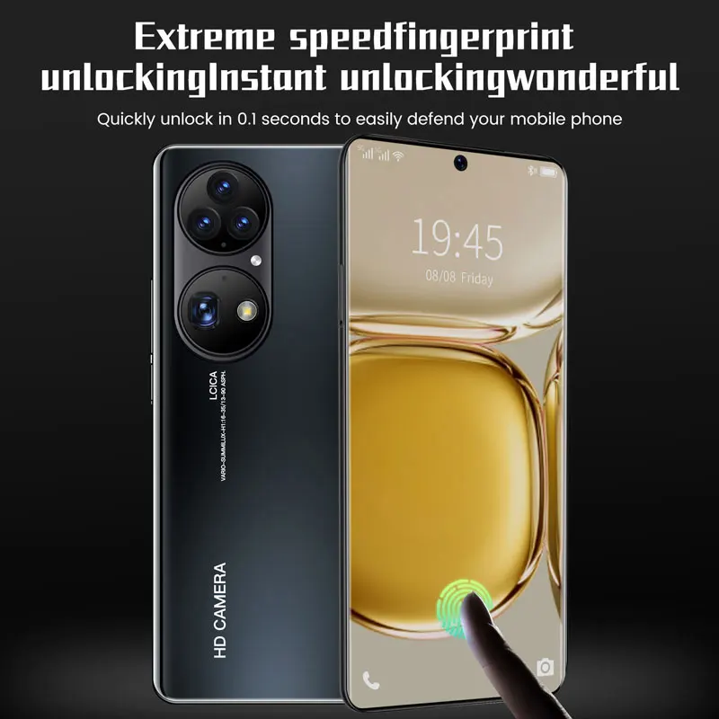 Hot Selling P50 Pro Unlocked Version 48MP+68MP 10 Core Dual SIM Ram16GB+ROM 512GB Phone 7.6 Inch Android 11.0 Phone Smartphone