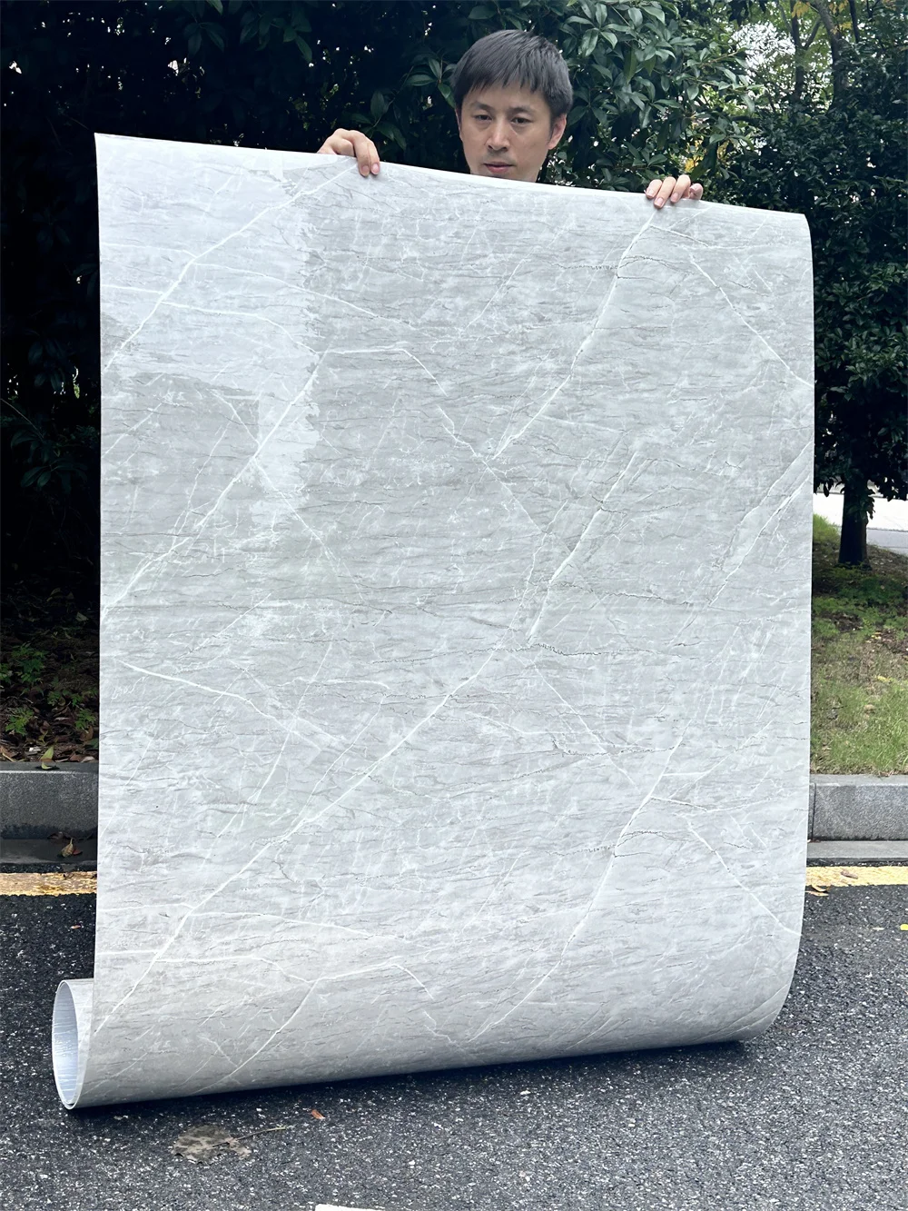 high glossy peel and stick wall covering ceiling wallpaper home decor foam Self Adhesive Wallpaper marble design Tile decal