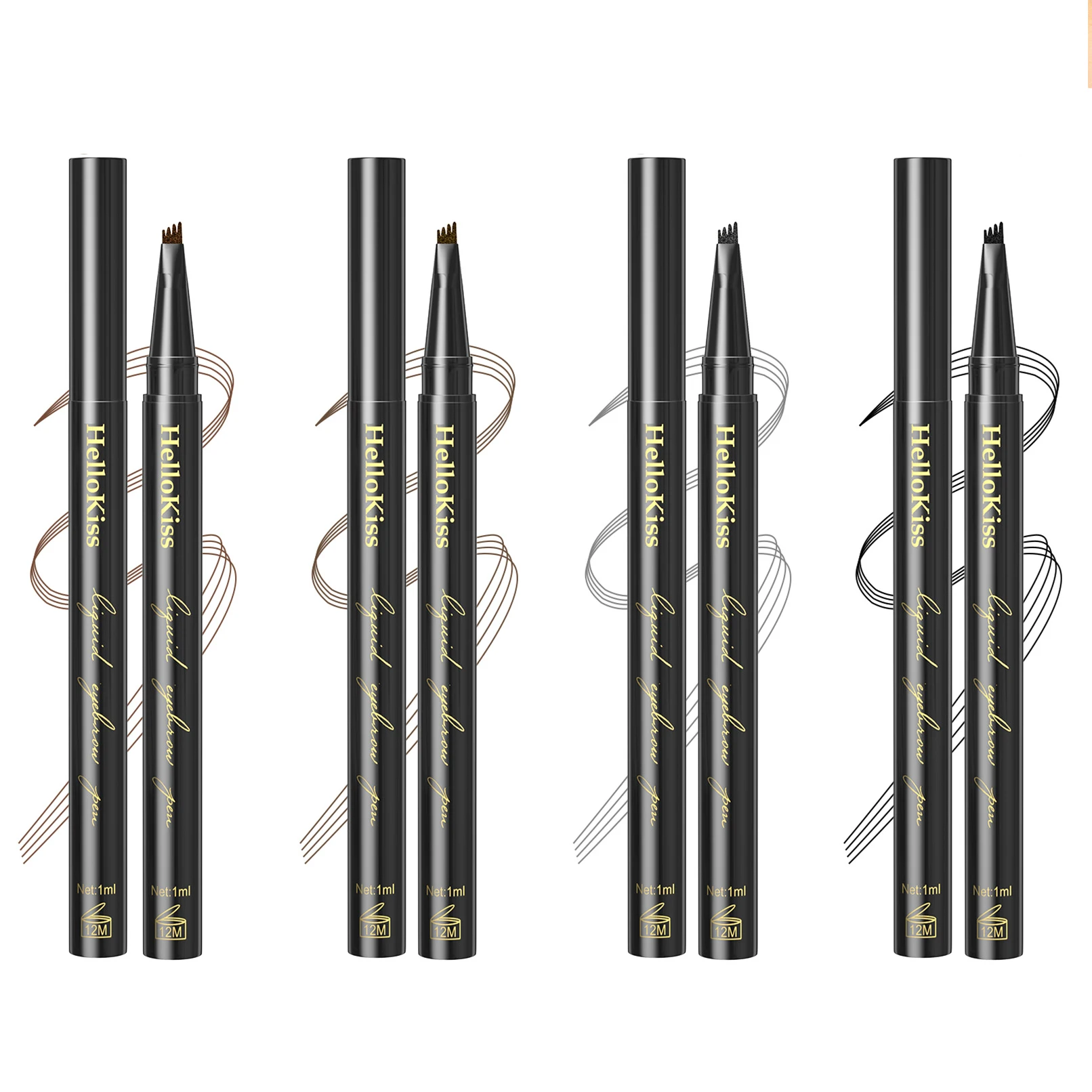 Wholesale Price Eyebrow Dye 4 Colors Eyebrow Enhancers Easy Remove 4 Fork Tip Eyebrow Tattoo Pencil