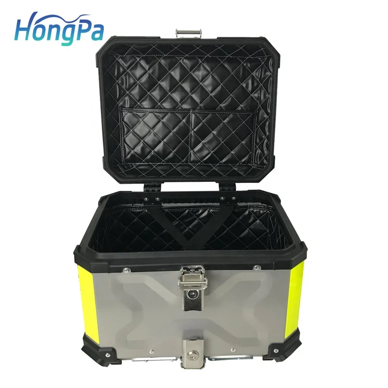 45L Universal Motorbike Trunk Aluminum Alloy Top Case Travel Luggage Storage Box Motorcycle Tail Box