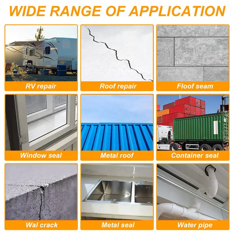 Self Adhesive Super Strong White/Black Rubber Vinyl Adhesive Tape Aluminum Foil Butyl Rubber Tape For Fix Roof