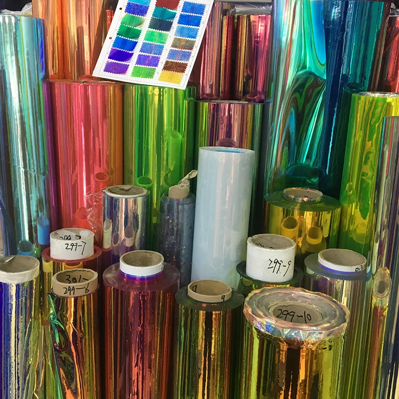 Soft Holographic Rainbow Pvc Leather Transparent Plastic Material for Lady Shoes And Bags