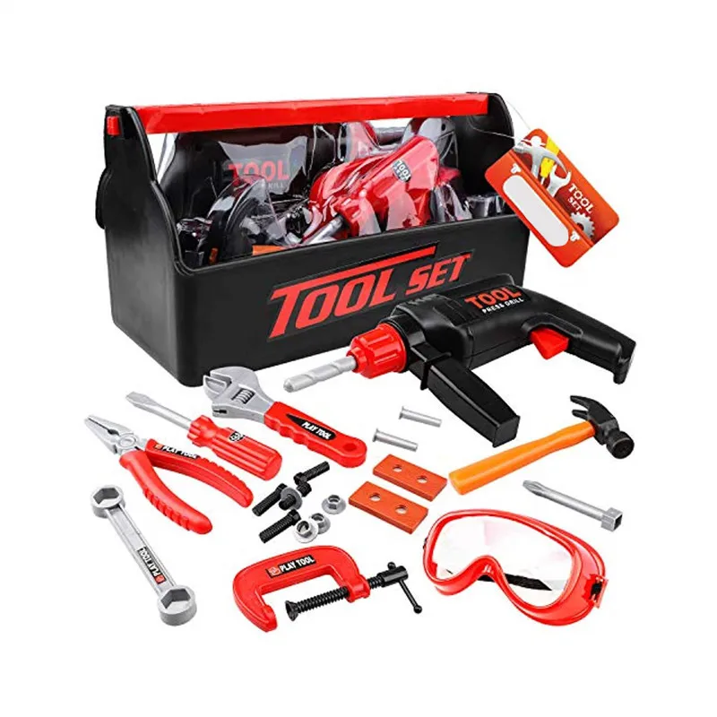 Children Safely Plastic Toy Tool Set Electric Drill Toy For Pretend Game
