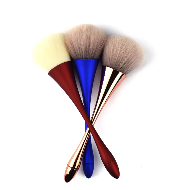 High Quality Red blue rose gold Single small waist plastic handle makeup Blush brush