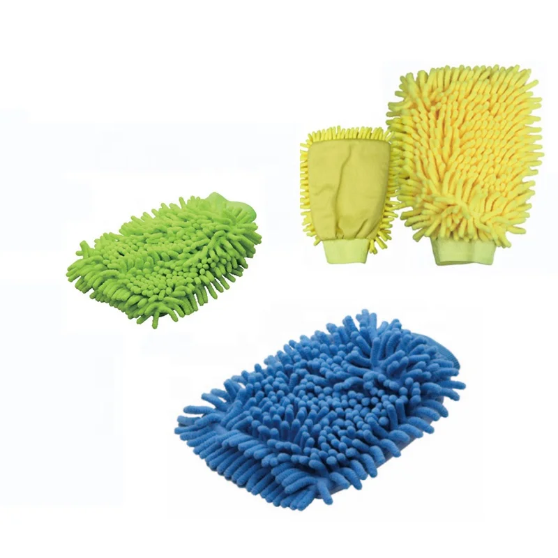 2024 New Trending microfiber car wash glove auto care & detailing chenille car wash gloves coral fleece car washing gloves