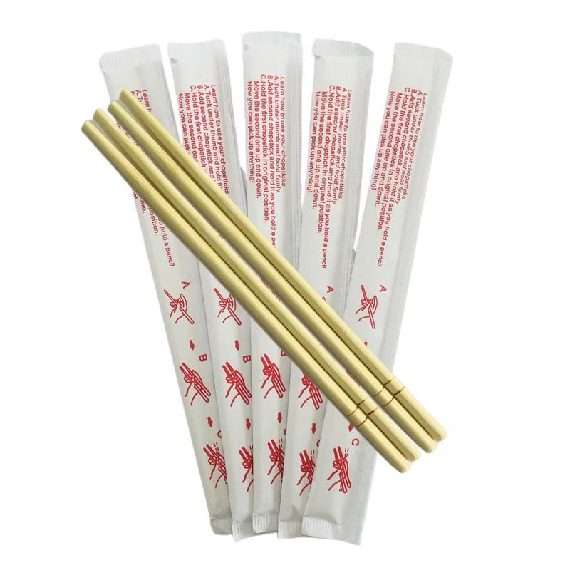 Factory Supply 9.3 Inch Japanese Chopsticks Bamboo Disposable Round Chopsticks Set
