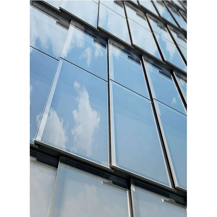 Florida architecture energy saving mirror glazing aluminum curtain wall facade cladding system